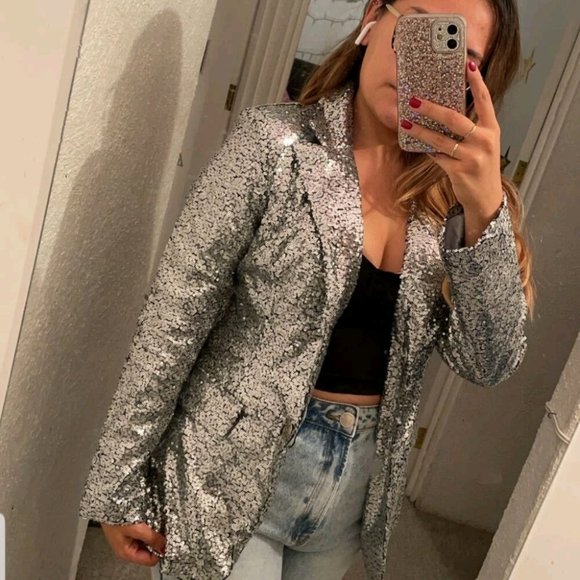 Silver sequin blazer - Picture 4 of 13